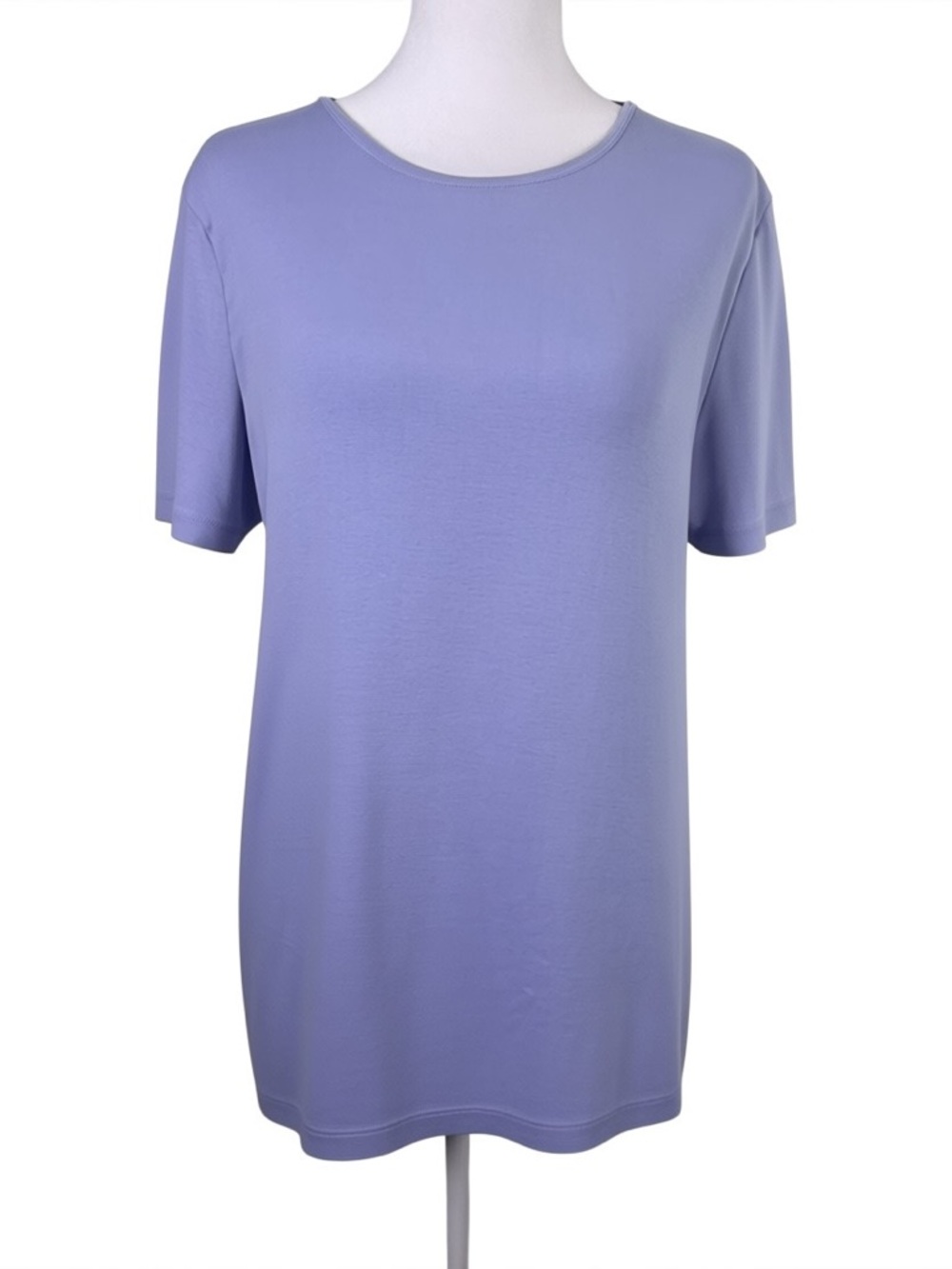 Talbots Cotton Soft Blue Short-Sleeve Crew Neck Tee Size L Minimalist